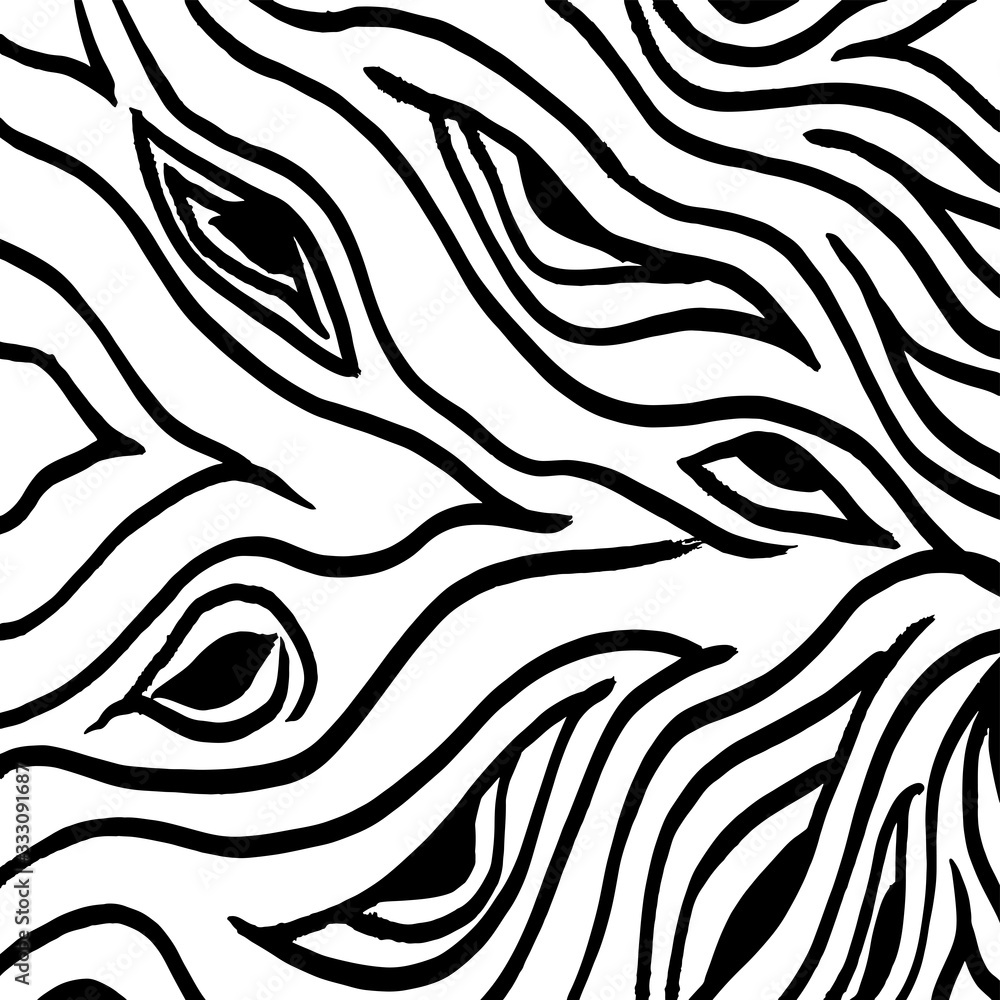 Brush abstract pattern. Grunge texture. Background. White and black vector.