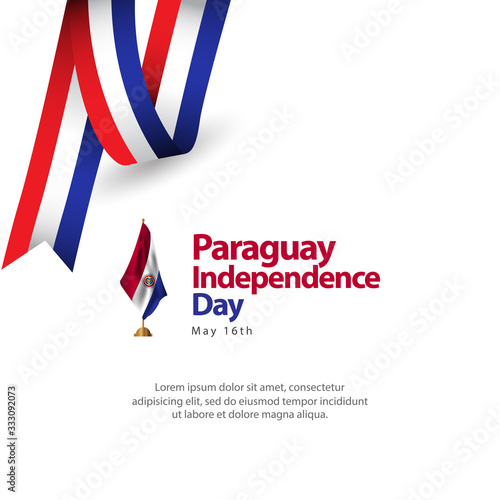 Happy Paraguay Independence Day Celebration Creative Design Vector Template Design Illustration