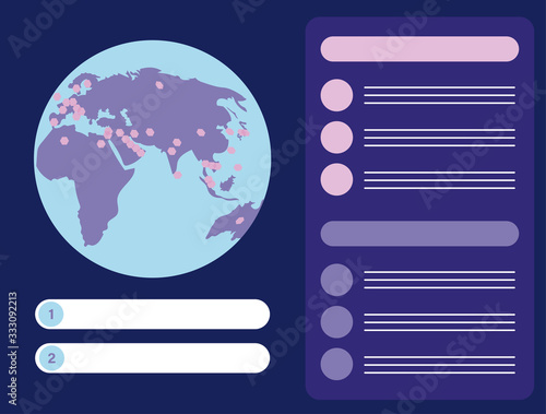 2019 ncov infographic with world planet