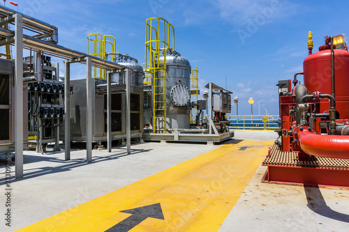 Photos Cooler units and condensation vessels at process area on a production platform