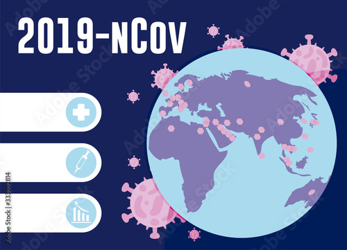 2019 ncov infographic with world planet