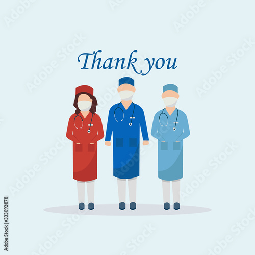 Thank you Medical Staff Corona Virus Vector Template Design Illustration