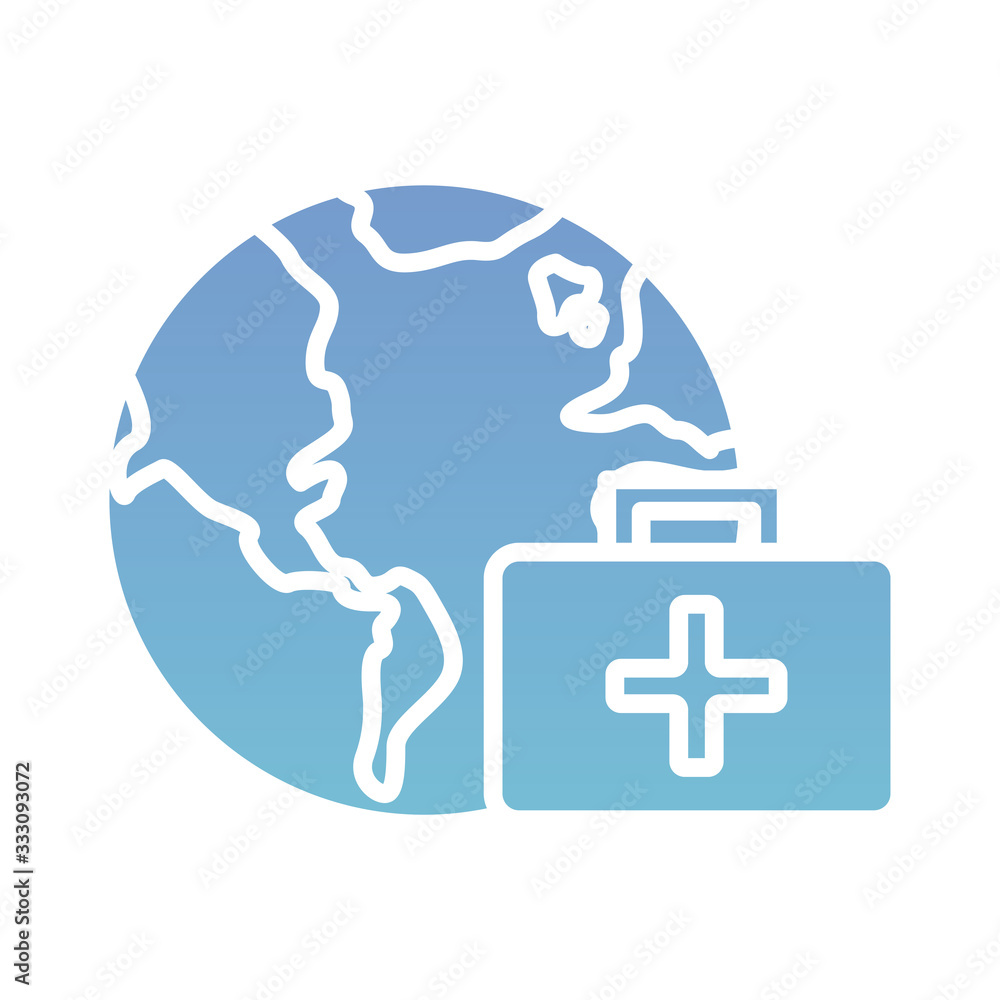 earth planet with medical kit health online silhouette gradient style earth planet with medical kit health online silhouette gradient style