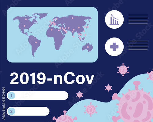 2019 ncov infographic with world planet