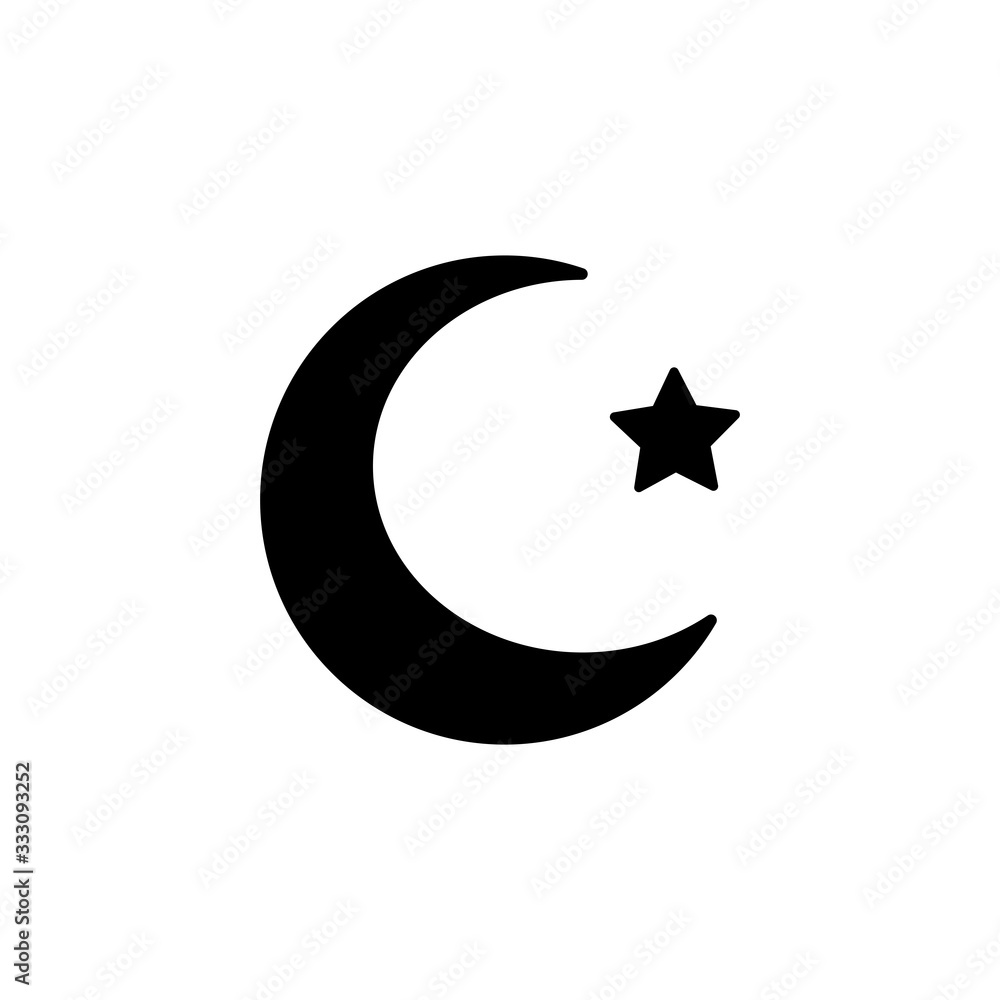 Islam symbol. moon and star. Design template vector Islam symbol. moon and star. Design template vector