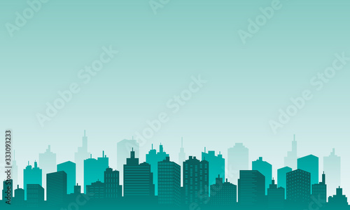 The city of beautiful view and many building.