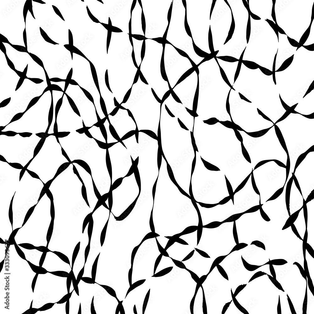Obraz premium Brush abstract pattern. Grunge texture. Background. White and black vector.