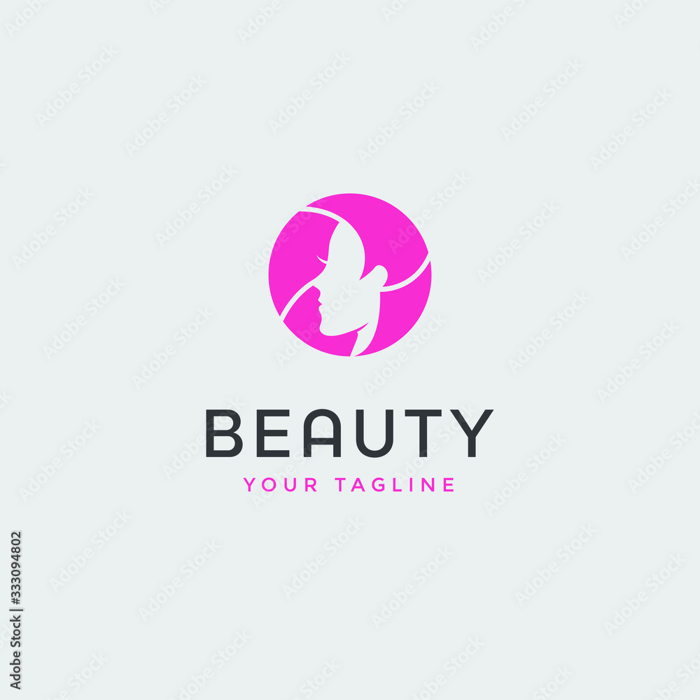 beauty logo template vector design	