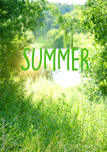 text "Summer" on nature background. summer season concept