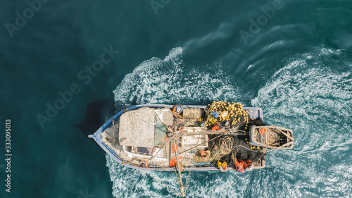 Callao, Lima, Peru - 2020: fisherman in coasts of Callao 2020 in Lima, Peru
