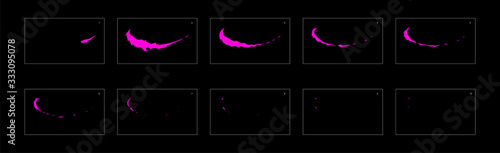 Shine poison animation effect. shiny trail effect sprite sheet. frame by frame ready classic animation sprite sheet for game, cartoon, video, animation or motion
