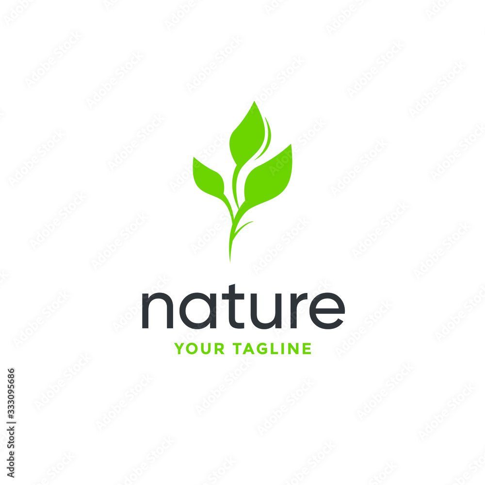 Fototapeta premium leaf logo design vector for nature symbol template editable