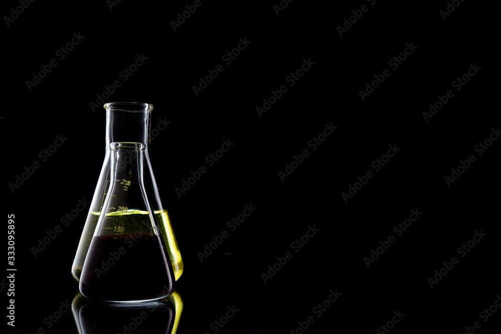 Image of glass vessels. Flasks. Image of glass vessels. Flasks.