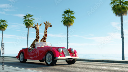 Retro car funny