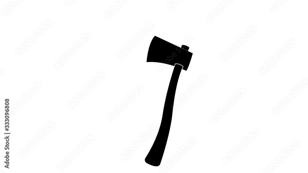 Axes with black and red blade and wooden handle. Illustration Axes with black and red blade and wooden handle. Illustration