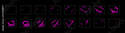Shine poison animation effect. shiny effect sprite sheet. frame by frame classic animation sprite sheet for game, cartoon, video, animation or motion
