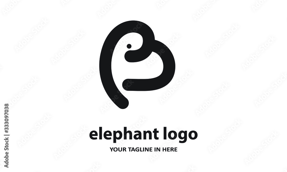 The concept of modern Simple elephant logo design is easy to remember The concept of modern Simple elephant logo design is easy to remember