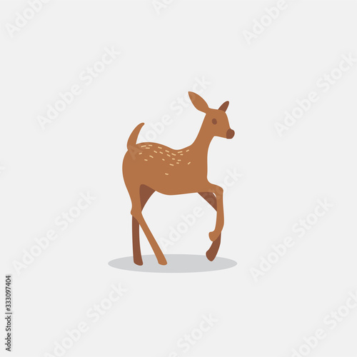 Vector of funny Deers. Sika Deers  Reindeers  Stags. Isolated in white background. Children book.