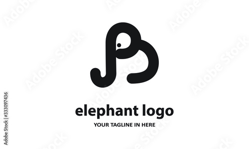 The concept of modern Simple elephant logo design is easy to remember 
