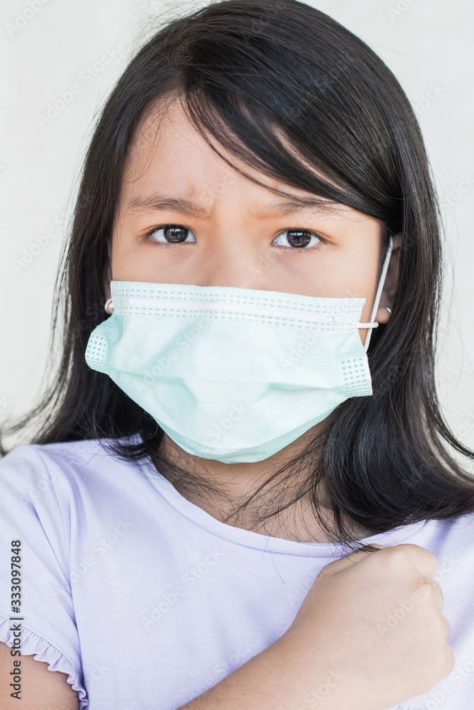 coronavirus asian woman wearing flu virus mask prevention. asian little girl wearing protective face mask for plague coronavirus. show stop hands gesture for stop virus outbreak epidemic symptoms. coronavirus asian woman wearing flu virus mask prevention. asian little girl wearing protective face mask for plague coronavirus. show stop hands gesture for stop virus outbreak epidemic symptoms.
