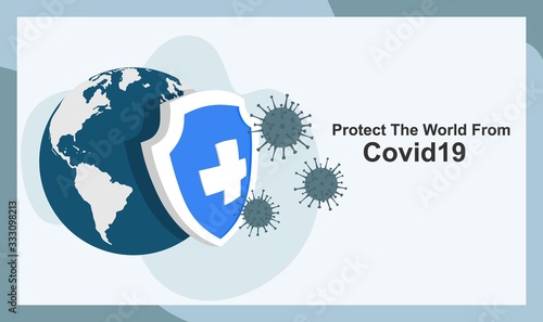 protect the world from covid-19. vector illustration.
