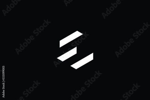 Minimal elegant monogram art logo. Outstanding professional trendy awesome artistic E EW WE initial based Alphabet icon logo. Premium Business logo White color on black background