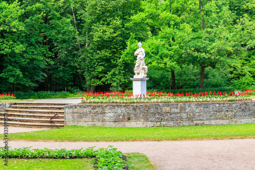Bild auf Leinwand Marble allegorical statue Peace in Pavlovsk park, Russia