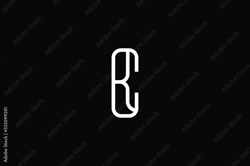 Minimal elegant monogram art logo. Outstanding professional trendy awesome artistic CR RC initial based Alphabet icon logo. Premium Business logo White color on black background Minimal elegant monogram art logo. Outstanding professional trendy awesome artistic CR RC initial based Alphabet icon logo. Premium Business logo White color on black background