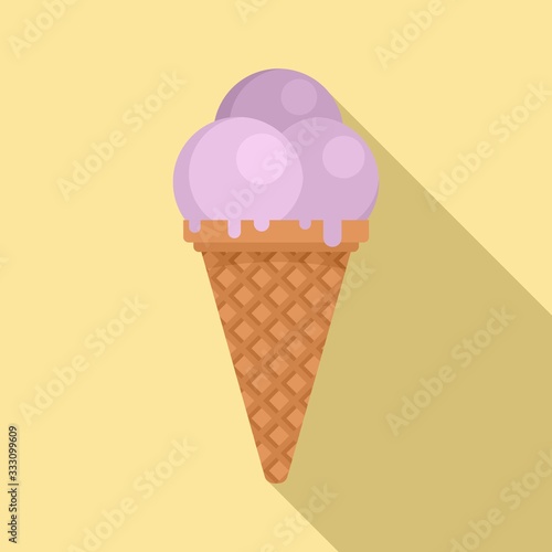 Ball ice cream icon. Flat illustration of ball ice cream vector icon for web design