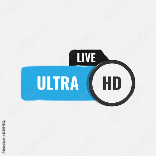 Live ultra HD logo bar vector