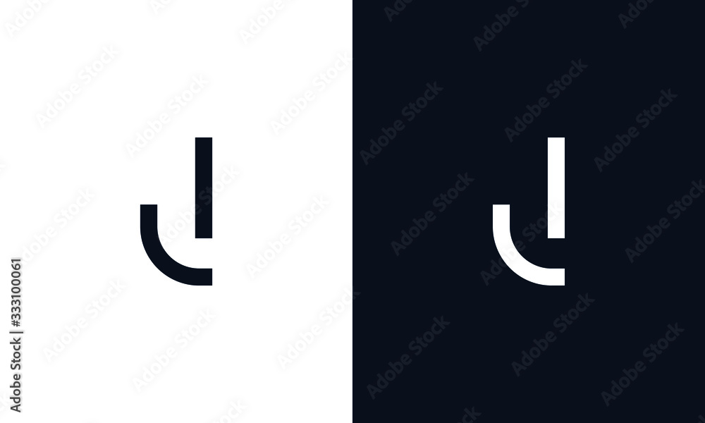 Minimal modern Abstract elegant line art letter J logo. Stock Vector