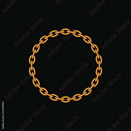 Rounded chain in flat style isolated. Vector illustration