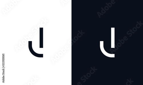 Minimal modern Abstract elegant line art letter J logo.