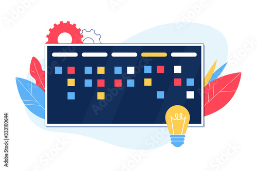 Agile methodology concept. Kanban board. 