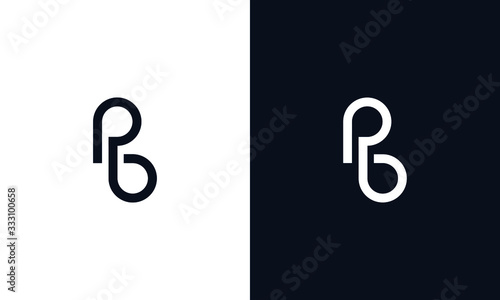 Minimal Abstract elegant line art letter PB logo.This logo icon incorporate with letter P and B in the creative way. photo