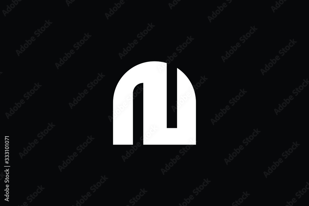 Minimal elegant monogram art logo. Outstanding professional trendy awesome artistic N NU UN initial based Alphabet icon logo. Premium Business logo White color on black background Minimal elegant monogram art logo. Outstanding professional trendy awesome artistic N NU UN initial based Alphabet icon logo. Premium Business logo White color on black background