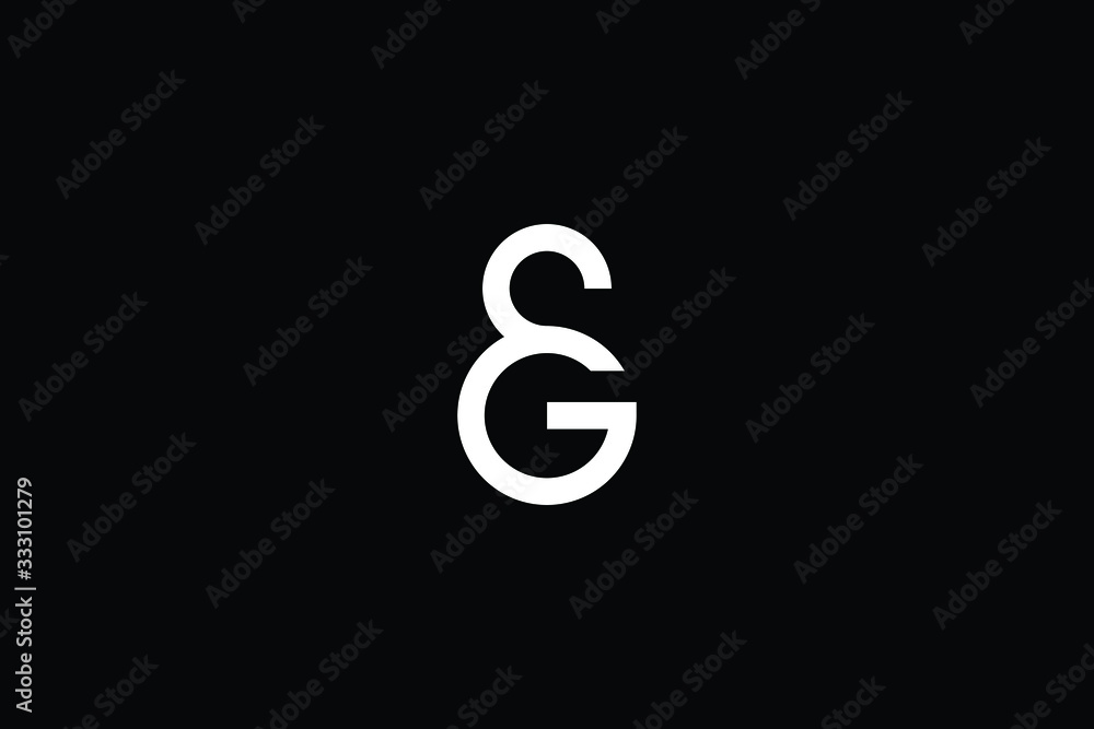 Minimal elegant monogram art logo. Outstanding professional trendy awesome artistic SG GS initial based Alphabet icon logo. Premium Business logo White color on black background Minimal elegant monogram art logo. Outstanding professional trendy awesome artistic SG GS initial based Alphabet icon logo. Premium Business logo White color on black background