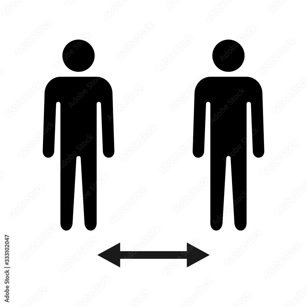 Social distancing icon vector. Social Distancing and Self Quarantine. Quarantine measures sign. Coronavirus. Social distancing icon vector. Social Distancing and Self Quarantine. Quarantine measures sign. Coronavirus.