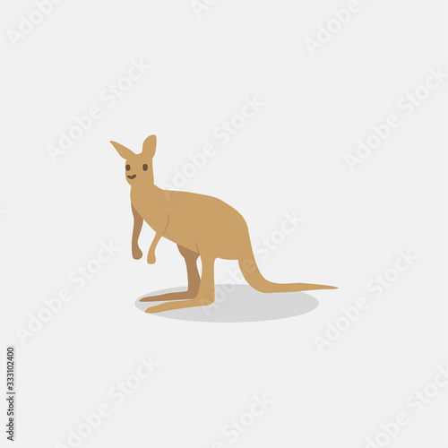 cute kangaroo in flat style on white background