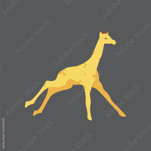 Cartoon giraffe. Cute Cartoon giraffe  Vector illustration on a gray background. Drawing for children.