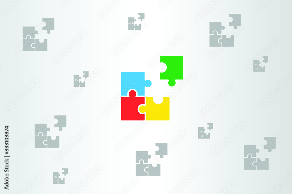 Puzzle icon set, management icon design Puzzle icon set, management icon design