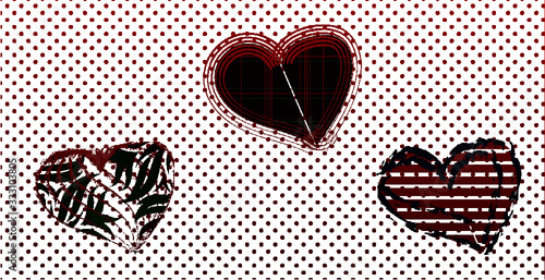 Vorlagen Design Herzen, Hintergrund schwarze Punkte