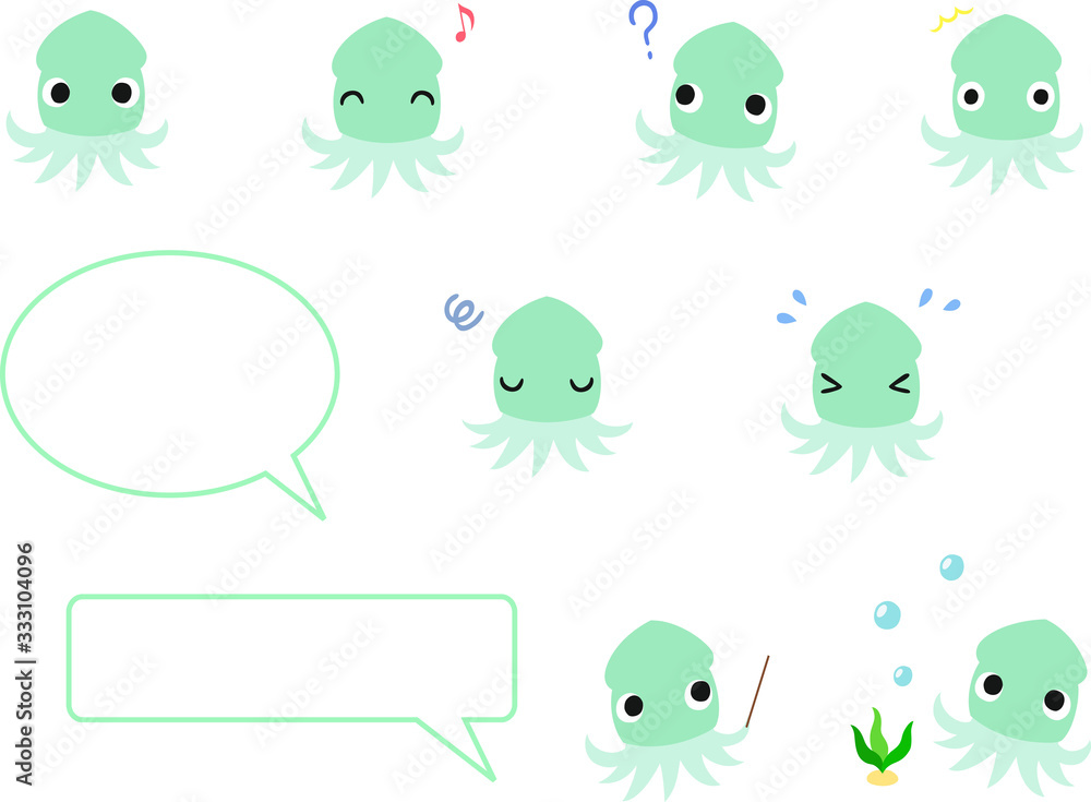 Obraz premium イカアイコン