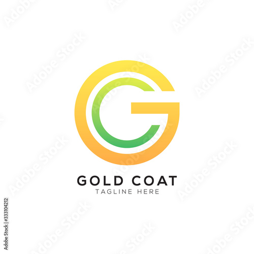 Letter G and C Logo With Golden and Green Color