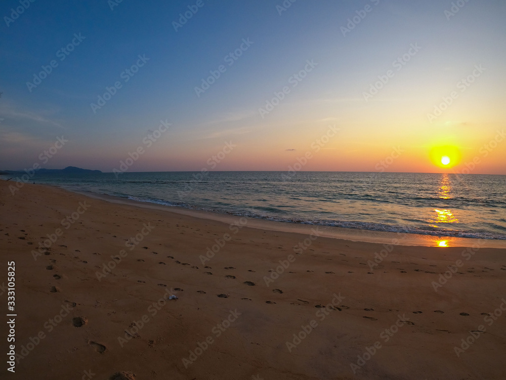 beautiful sunset at Sai Keaw Beach-Phuket