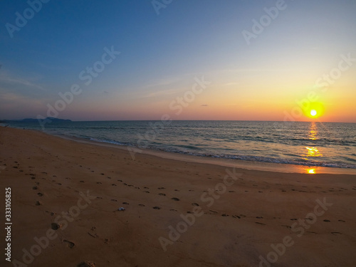 Fototapeta Naklejka Na Ścianę i Meble -  beautiful sunset at Sai Keaw Beach-Phuket
