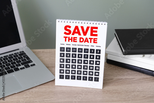 Calendar with text SAVE THE...