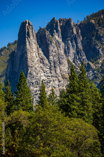 Southwest usa Yosemite National Park California valley pools mountains and forests.