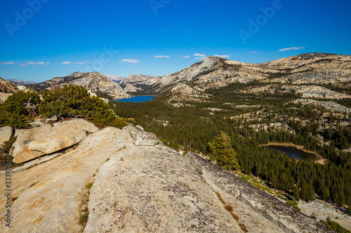 Southwest usa Yosemite National Park California valley pools mountains and forests.