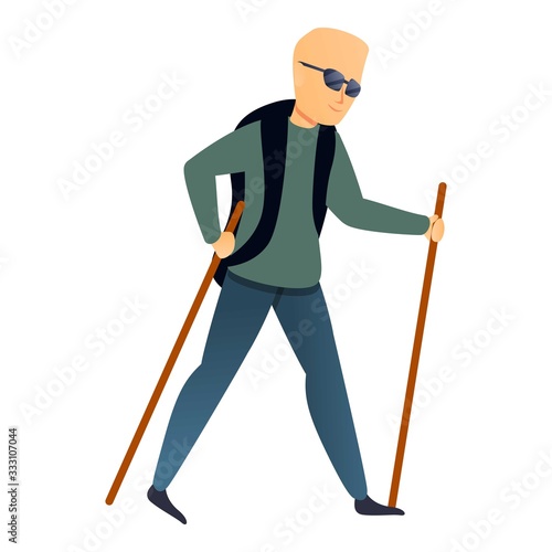 Nordic walking sticks icon. Cartoon of nordic walking sticks vector icon for web design isolated on white background